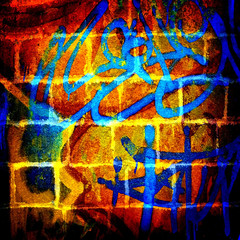 graffiti bricks wall