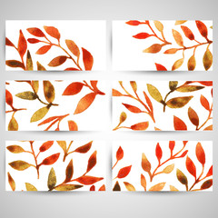 vector autumn watercolor leaf pattern template