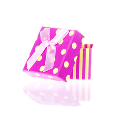 Gift box with bow isolated on white background
