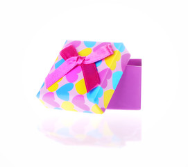 Gift box with bow isolated on white background