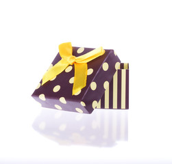 Gift box with bow isolated on white background