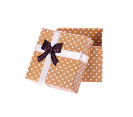 Gift box with bow isolated on white background