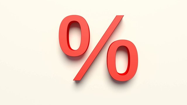 3d animation percent on a white background