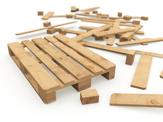 Wooden pallet and its construction boards