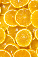 background of sliced oranges tropical