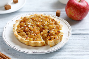 Apple tart on a plate