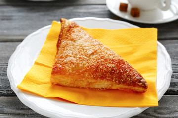 sweet cake on the plate