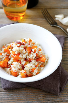 boiled rice with carrot
