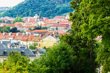 Obraz premium Bridges and rooftops of Prague