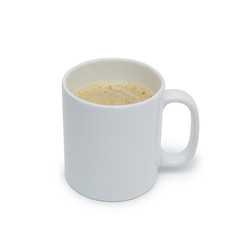 White ceramic coffee mug. Isolated on a white.