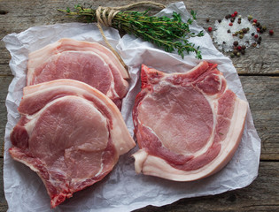 raw pork chops