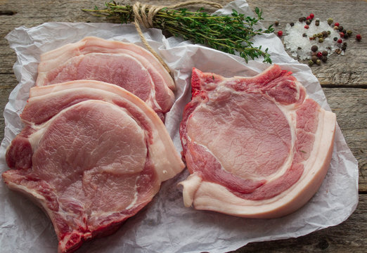 raw pork chops