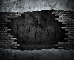 broken brick wall