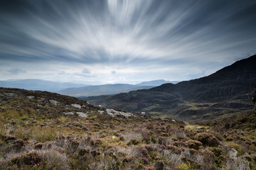 Autumn landscape image from mountains looking across countryside