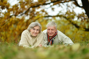 Couple having fun in park