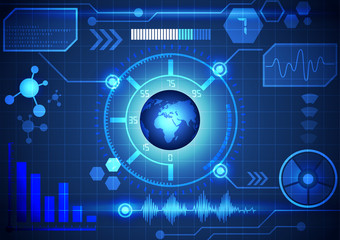 Modern virtual technology background interface, vector
