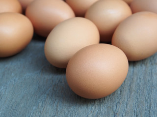 eggs on the wooden table