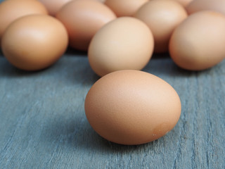eggs on the wooden table