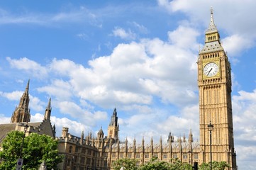 Fototapeta na wymiar Big Ben and house of parliament in Westminster, London, UK.