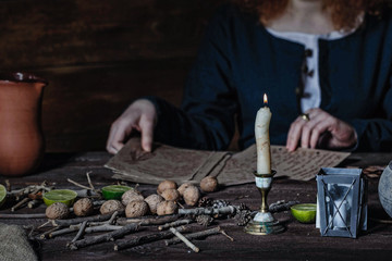 Witch preparing potion