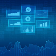 Business financial graph report background
