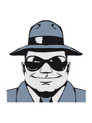 Gangster Sonnenbrille Hut