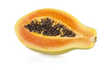 Sliced papaya isolated on a white background
