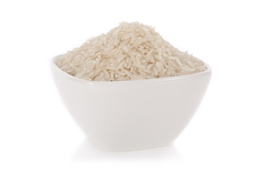 Long white rice in a bowl