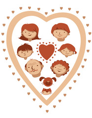 vector family heart