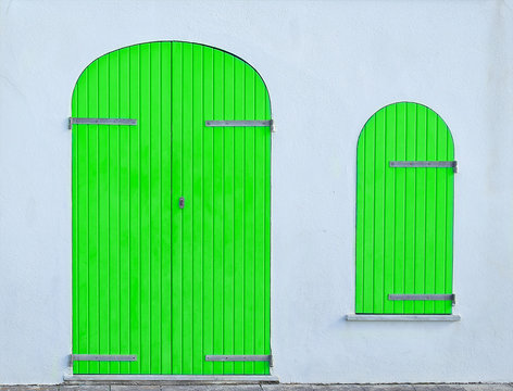 Green Door And Window