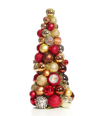 Christmas tree decoration isolated white.