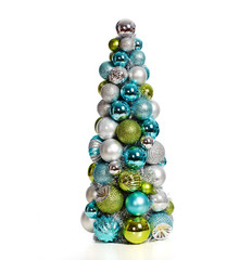 Christmas tree decoration isolated white.