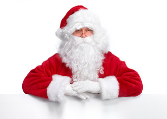 Santa Claus with banner
