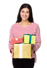 Woman with gift box