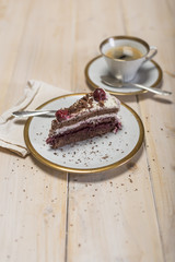 Schwarzwälder Kirsch Torte und Kaffee