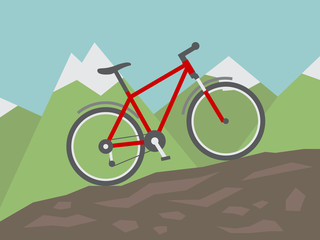 Mountain bike flat style illustration