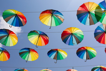Rainbow umbrellas