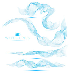 set of beautiful blend massive waves abstract background