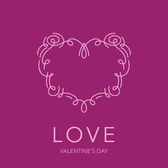 Heart Frame - Love Design for Valentine's Day Logo - in vector