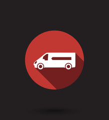 delivery car flat icon vector illustration, eps10, easy to edit