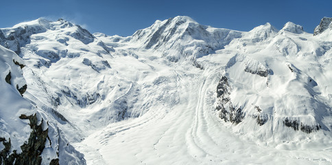 panoramic view to glacier