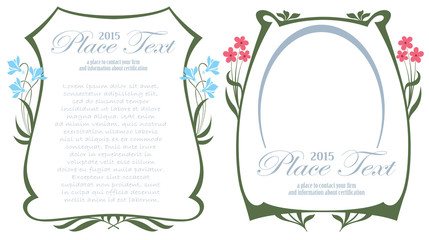 Vector decorative frame from bound plants and flowers