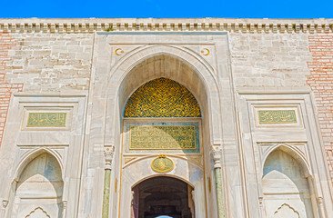 Doors to mosque in Istanbul, Turkey.