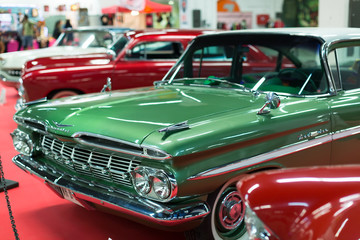 Fototapeta na wymiar Vintage automobiles at carshow