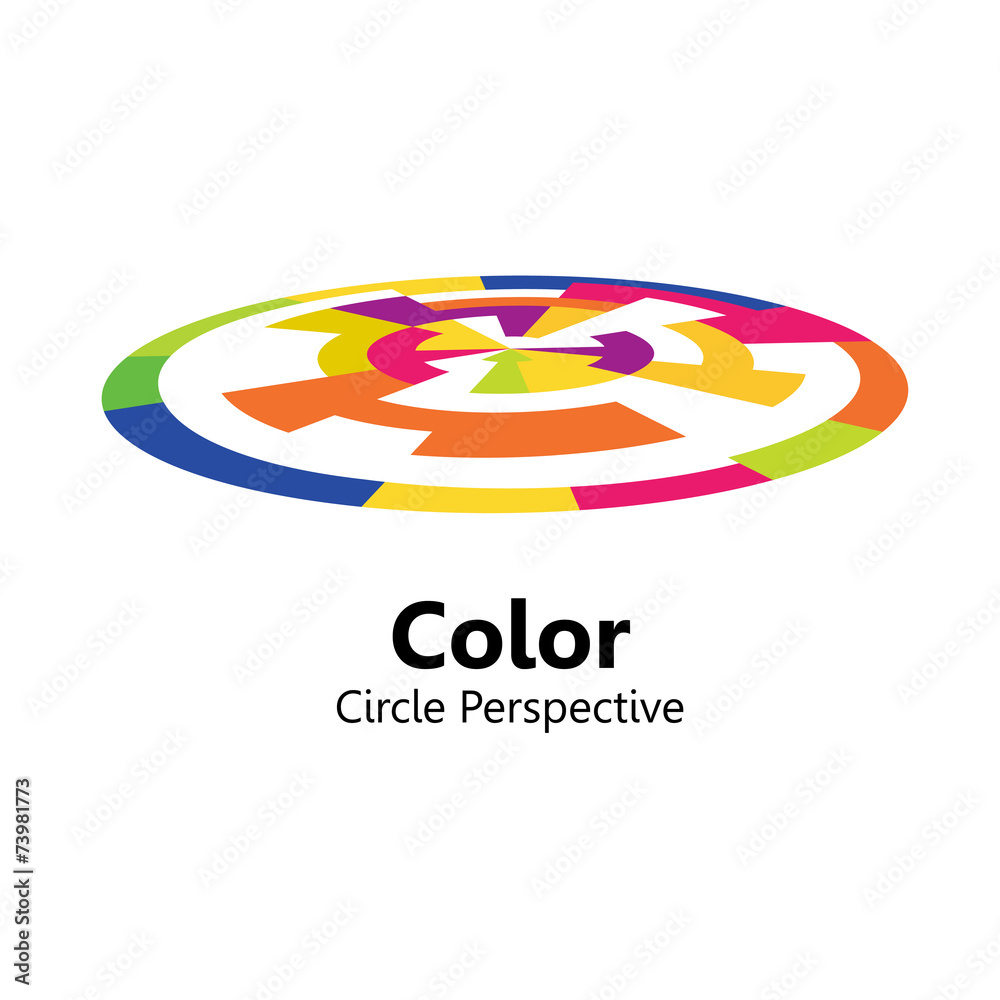Poster color circle perspective. design element template