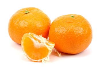 tangerine or mandarin fruit isolated on white background cutout