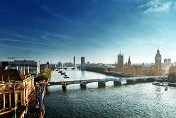 Westminster aerial view, London, UK