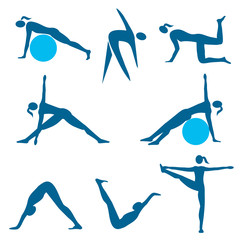 Fitness aerobics icons