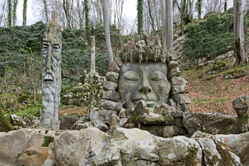 Stone idol at the entrance of the Vorontsovskaya cave, Sochi