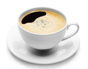 Cup of coffee isolated on white